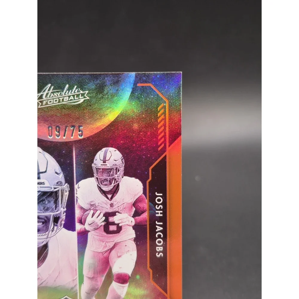 2023 Panini Absolute Josh Jacobs #SG-11 Star Gazing Orange /75 Packers Raiders